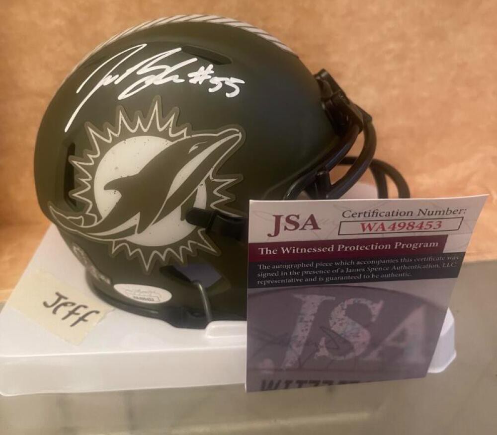 Jerome Baker Autographed Signed Dolphins Salute To Service Mini