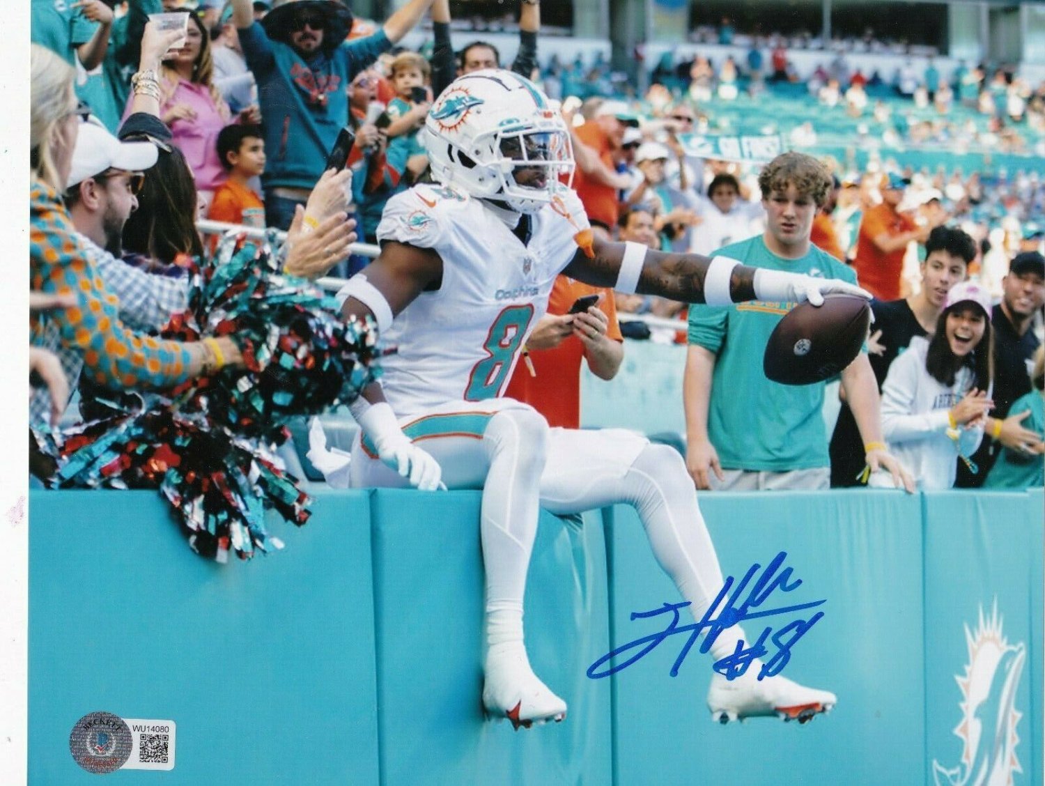 Jevon Holland Autographed Signed Miami Dolphins Beckett Authenticated  Action 8X10