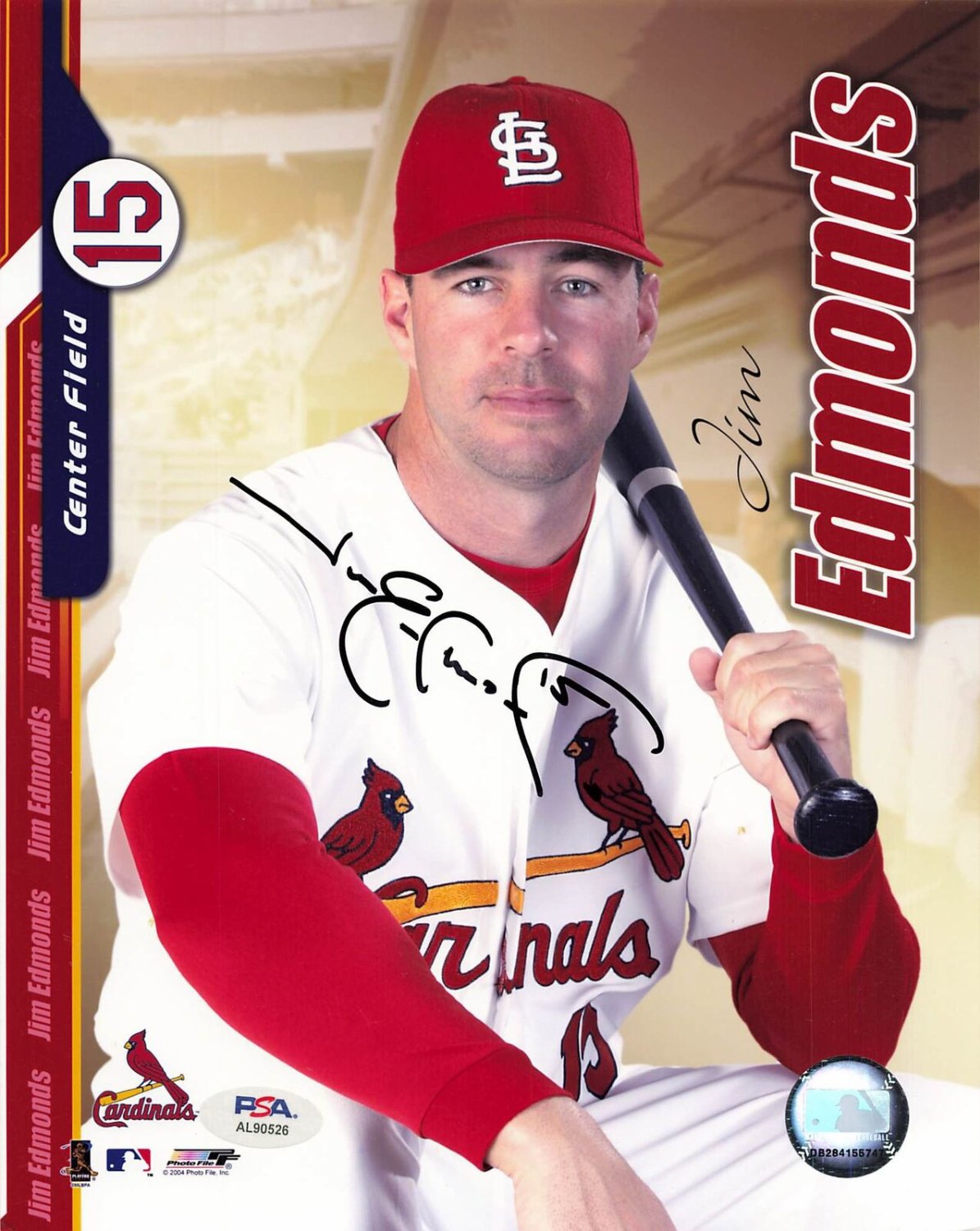 Jim Edmonds Autographed Signed Cardinals 8X10 Photo Autograph PSA/DNA