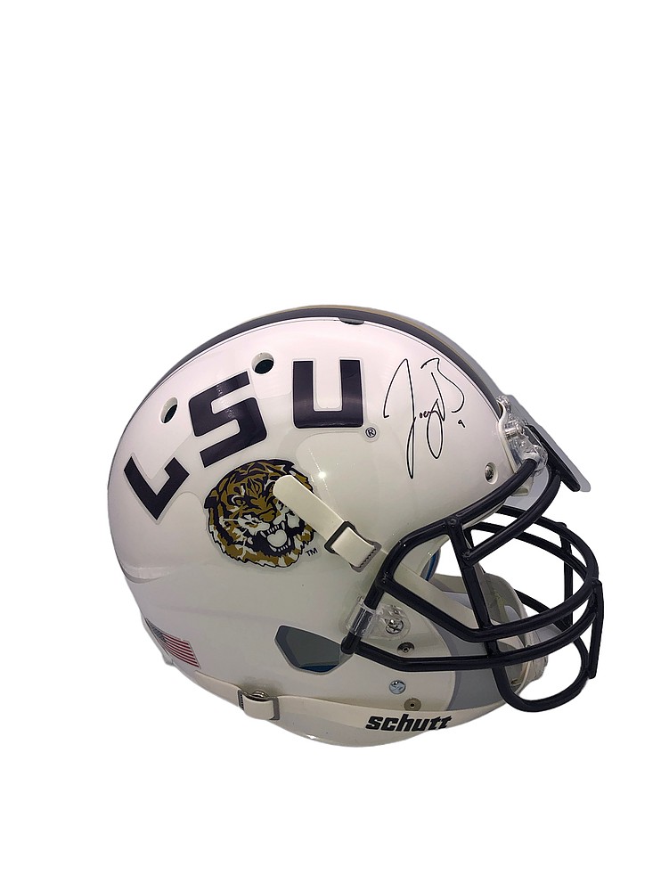 Autographed/Signed Joe Burrow LSU Tigers College Football Mini Helmet Fanatics COA 