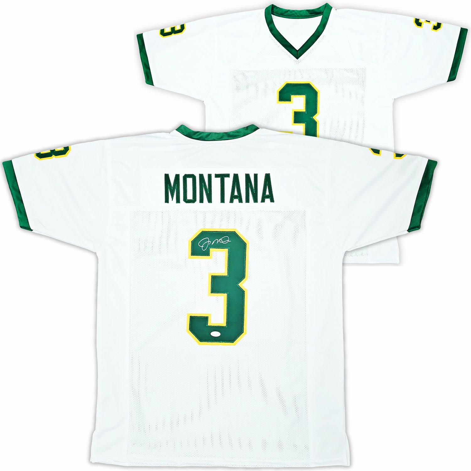 Joe Montana Autographed Signed Notre Dame Fighting Irish White Jersey JSA