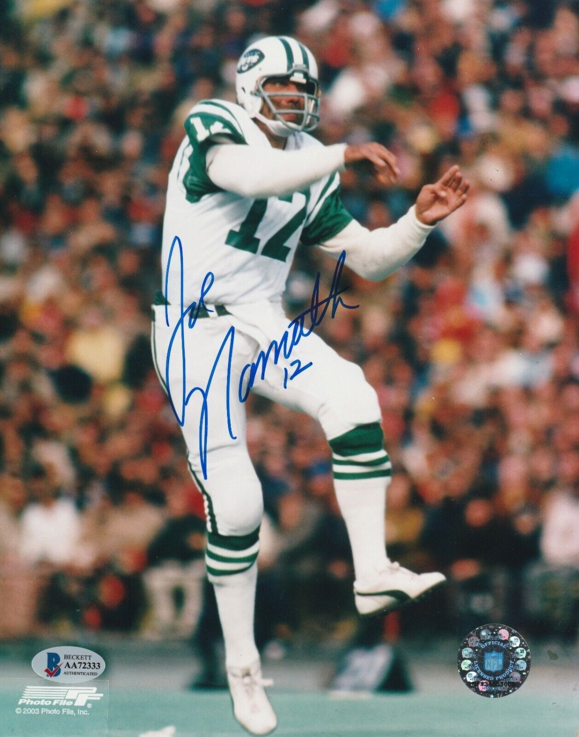 Autographed Don Maynard 8X10 New York Jets Photo