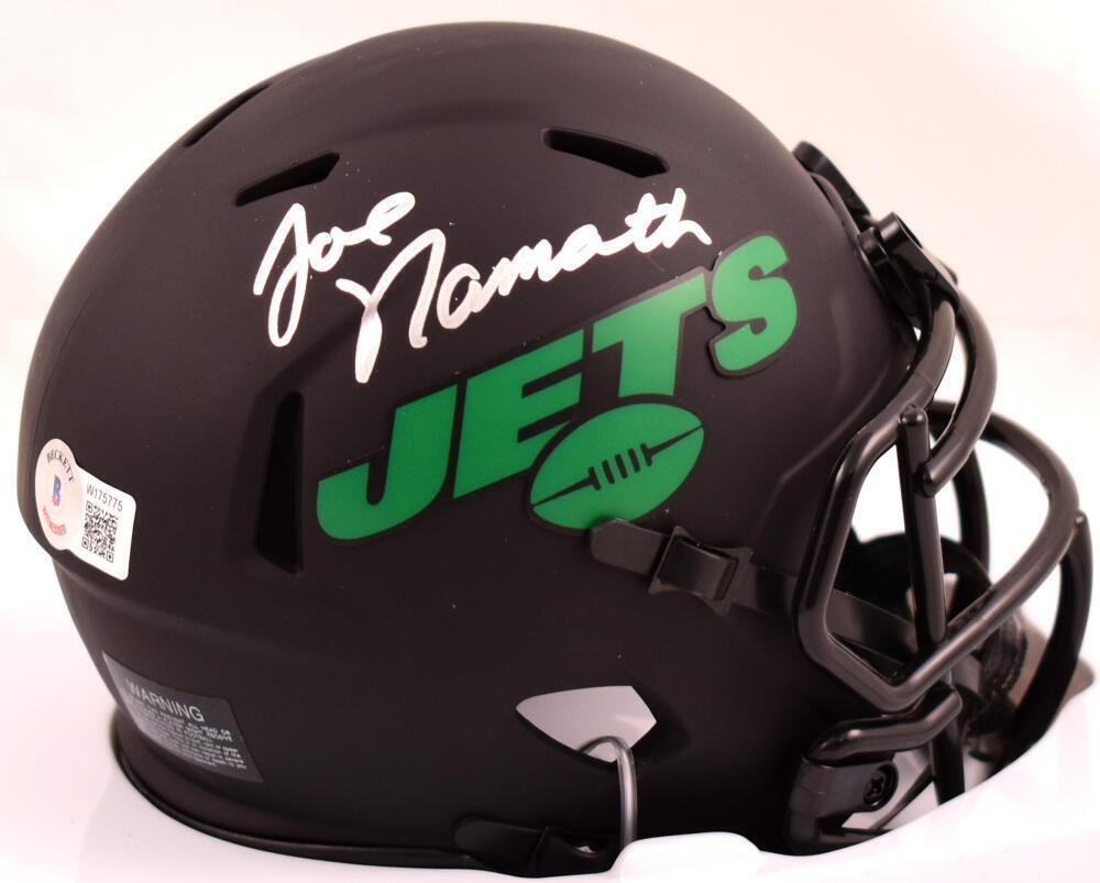 Joe Namath Autographed Signed New York Jets Eclipse Speed Mini Helmet-Beckett  W Holo