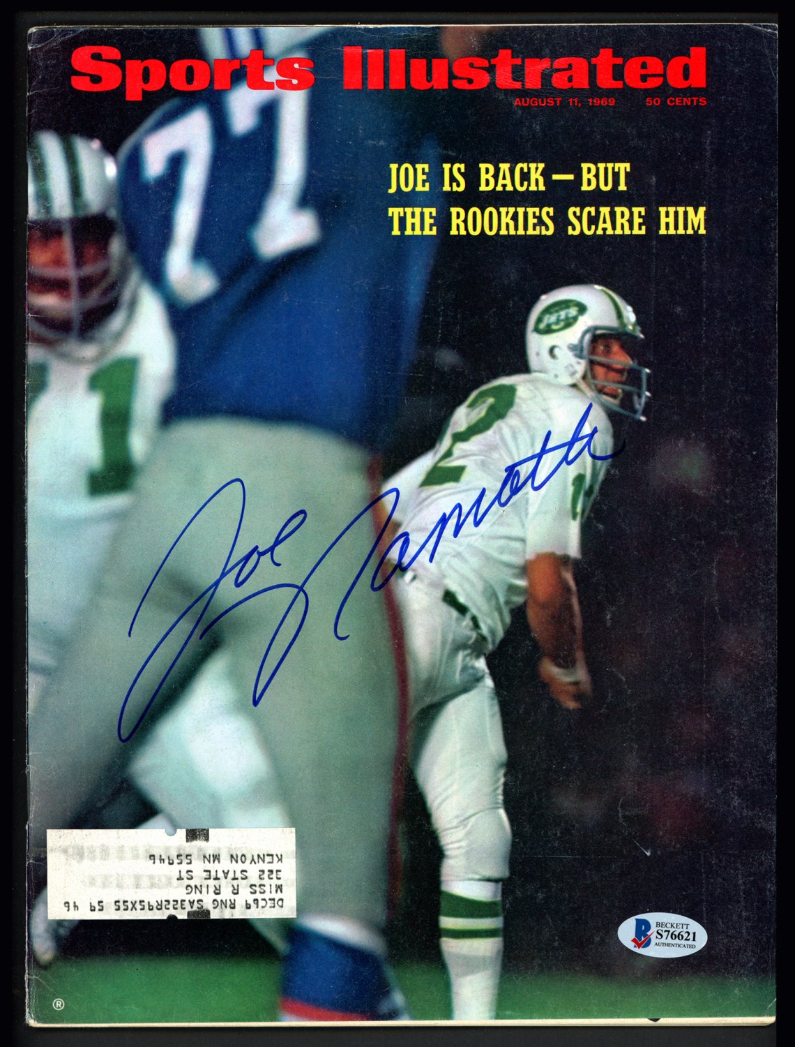 Joe namath signed football