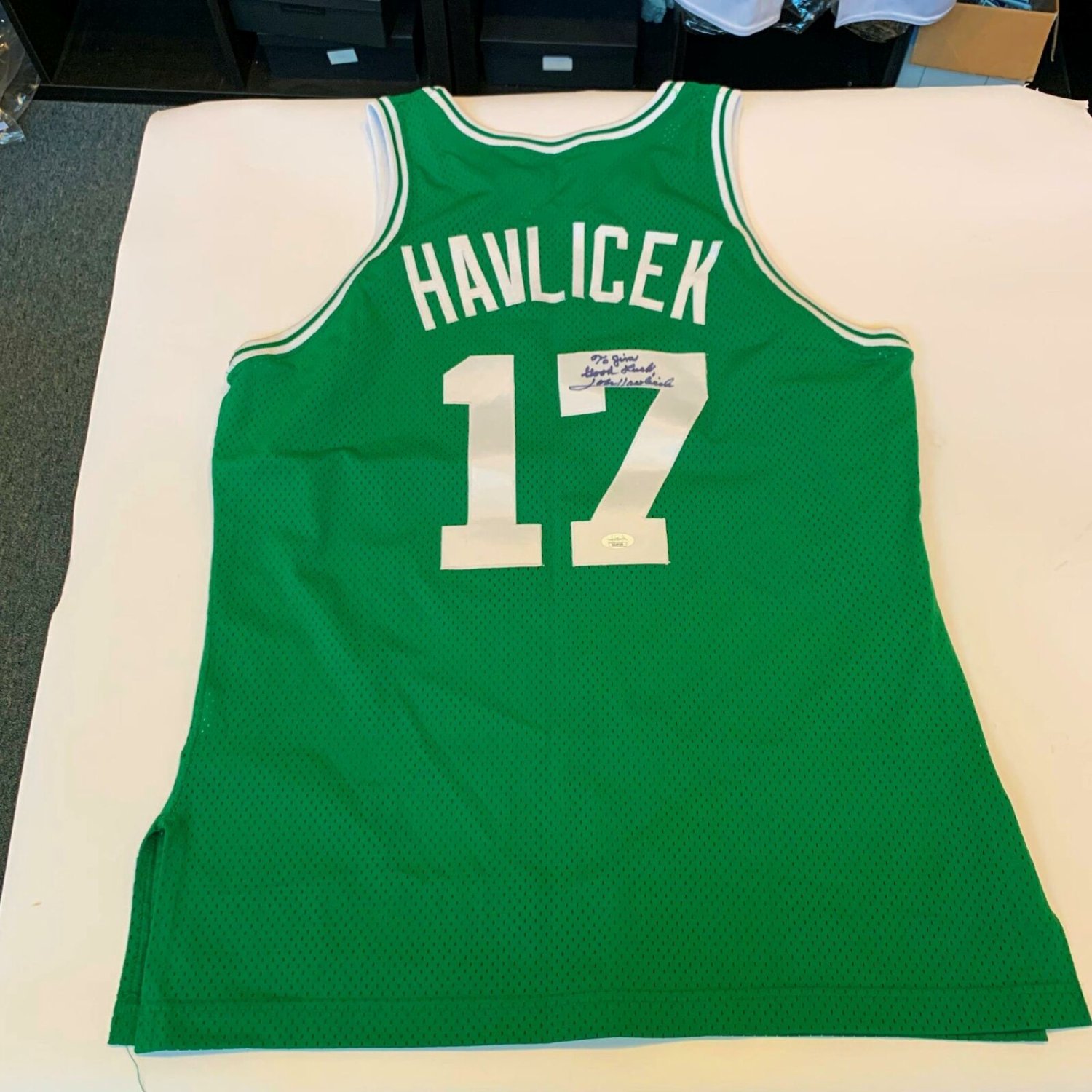 John Havlicek Autographed Signed 1992-93 Boston Celtics Authentic Pro Cut  Jersey JSA COA