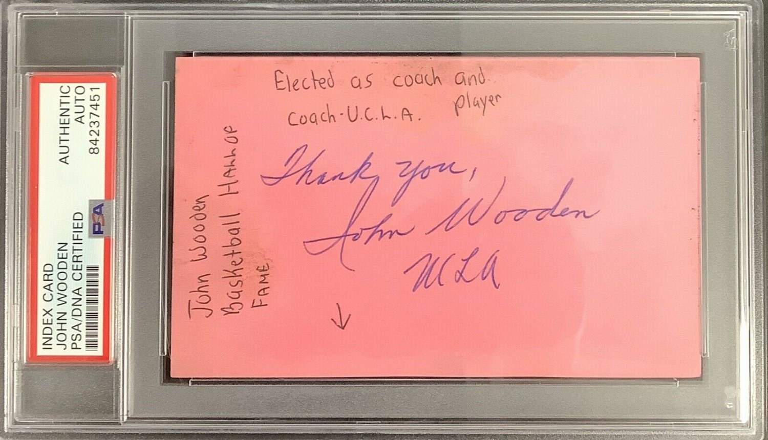 john wooden autographed basketball