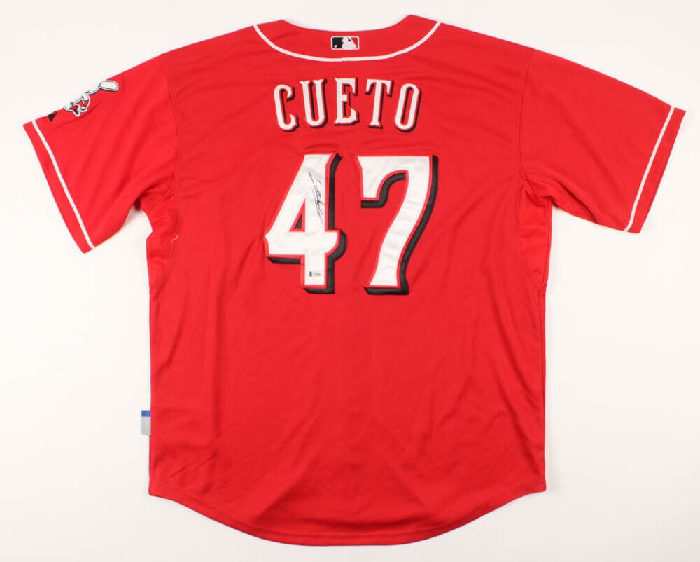 Johnny Cueto Autographed Signed Cincinnati Reds Majestic MLB Jersey  (Beckett) 2Xall Star Ptr