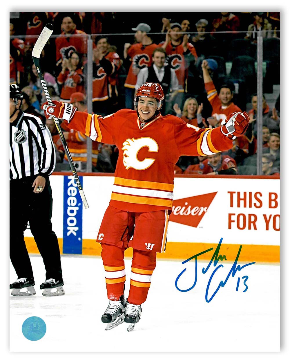 Johnny Gaudreau Signed Flames Jersey (JSA Hologram) Playing career 201 –
