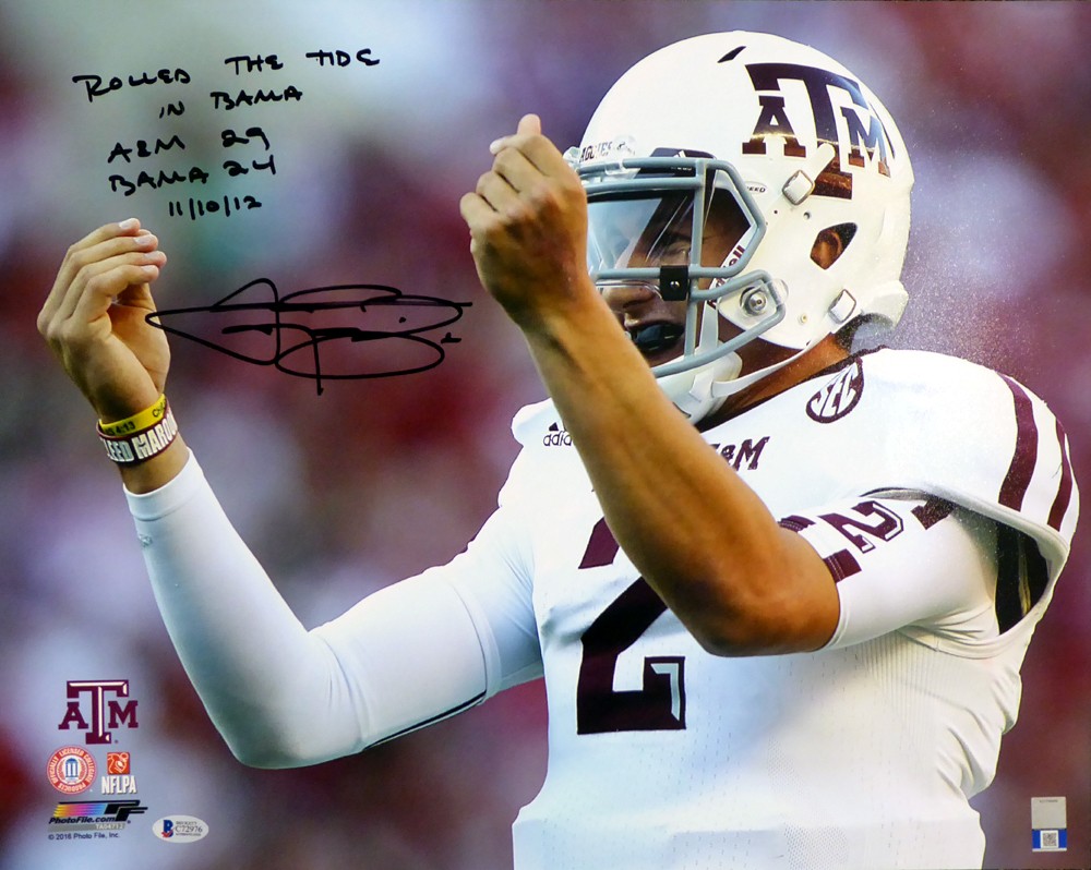 JOHNNY MANZIEL AUTOGRAPHED HAND SIGNED CUSTOM FRAMED TEXAS A&M JERSEY