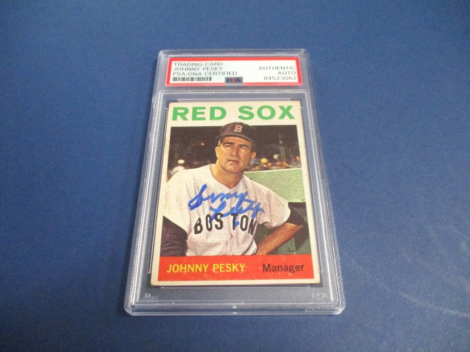 Johnny Pesky Autographed Signed 1964 Topps Card #248 PSA Slab Auth.