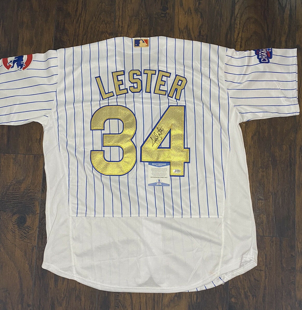 cubs world series jersey gold