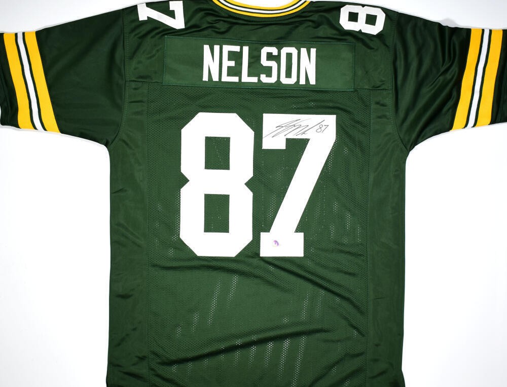 Jordy Nelson Signed Custom Framed Jersey Display With Multiple