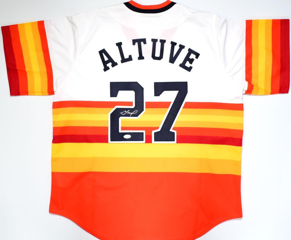 Jose Altuve Autographed Signed Houston Astros Rainbow Nike Jersey- JSA W  Silver