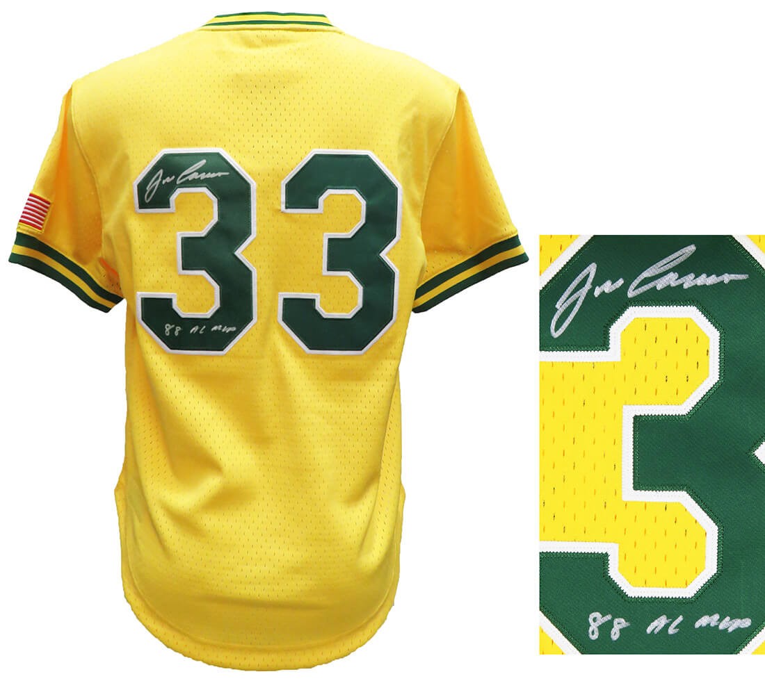 Jose Canseco Autographed Oakland 88 AL MVP Custom Yellow Jersey - BAS