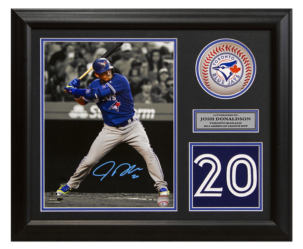 Frameworth Josh Donaldson 8x10-Inch Photo with Pin and Plate Frame Toronto Blue Jays Diving