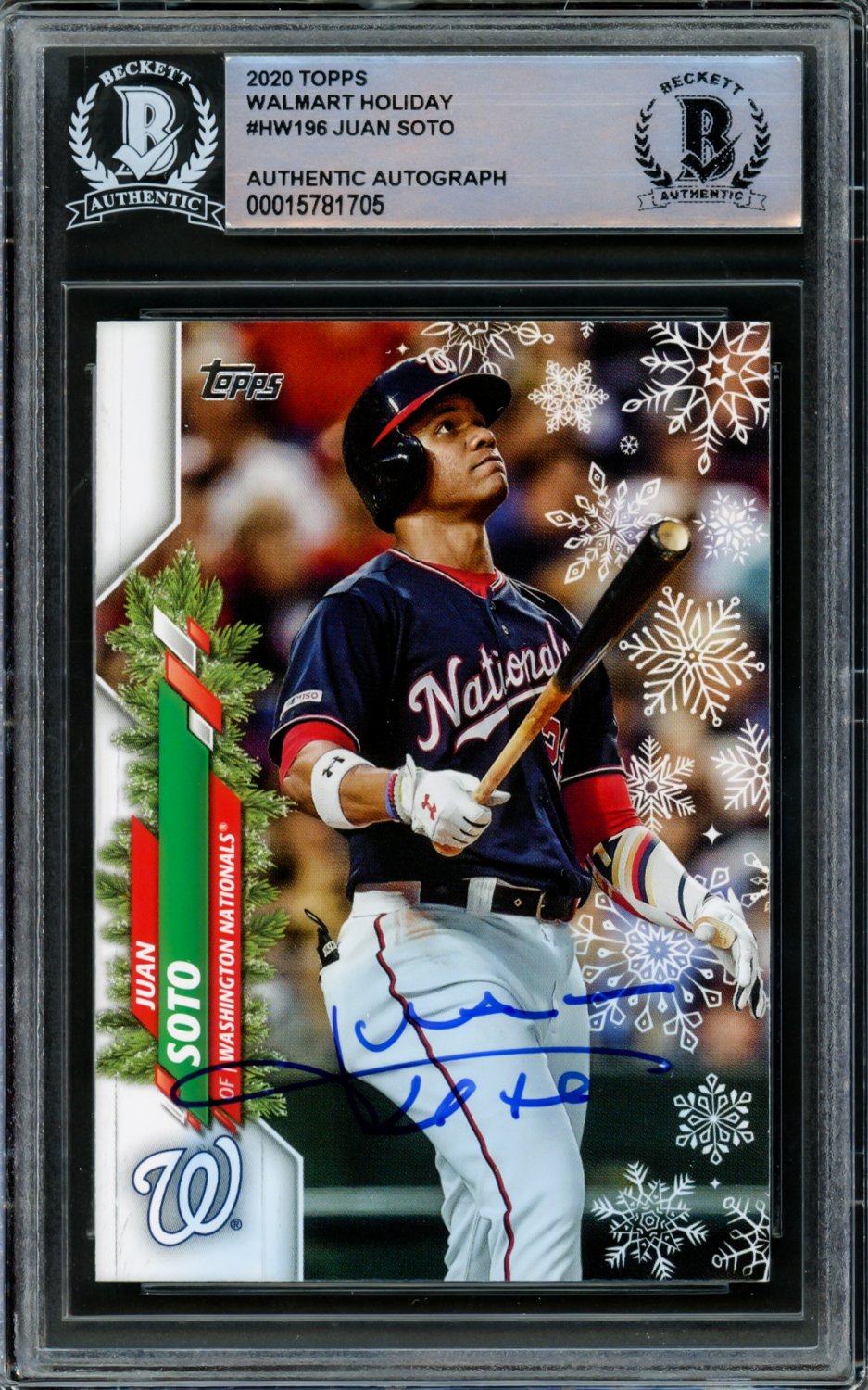 Juan Soto Autographed Signed 2020 Topps Walmart Holiday Card