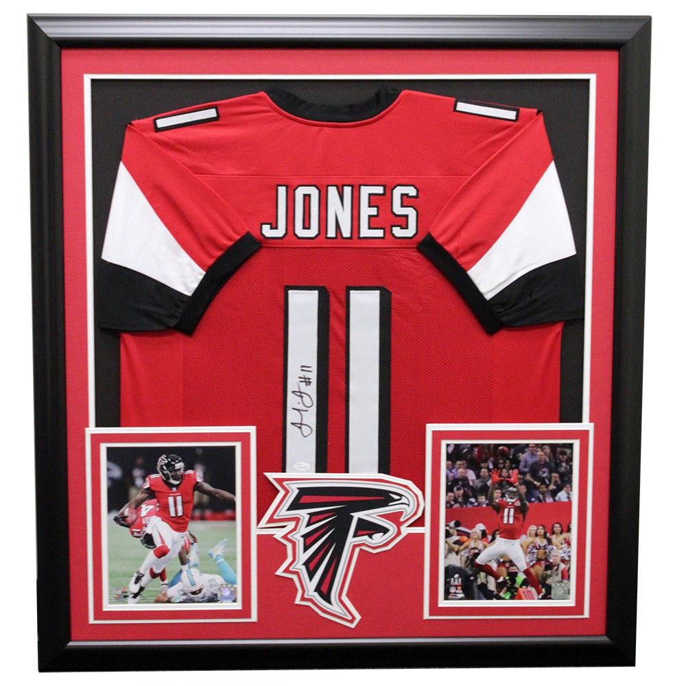 Julio Jones Autographed Atlanta Falcons XL Red Jersey JSA 