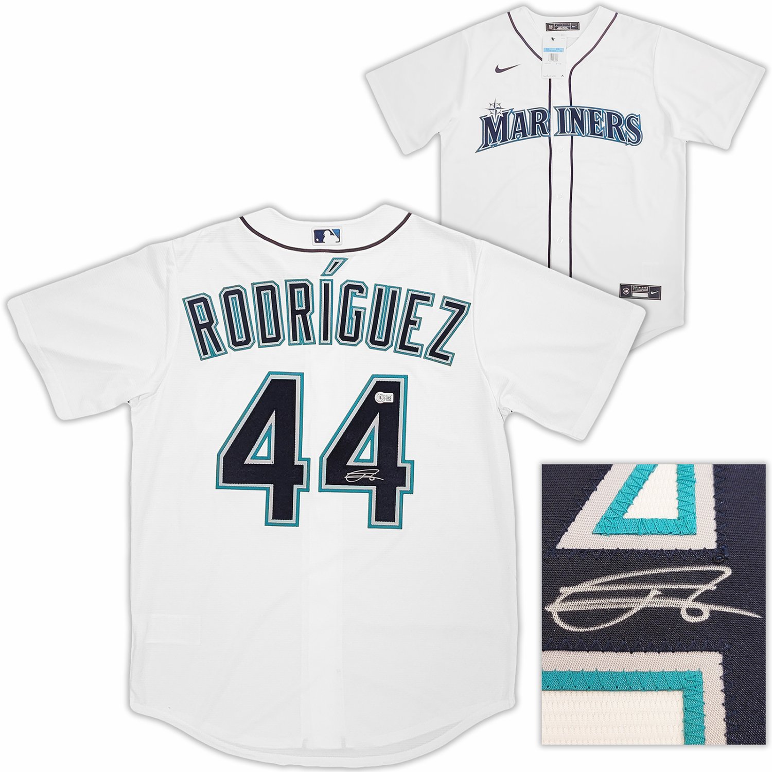 Julio Rodriguez Autographed Signed Seattle Mariners White Nike Jersey Size  M Beckett Beckett