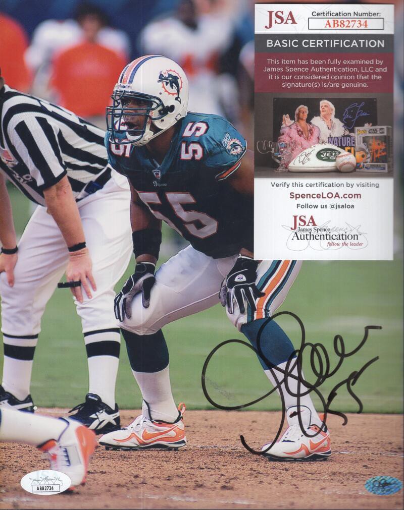 Junior Seau Autographed Signed (Junior) Miami Dolphins 8X10 Photo Seau Holo  JSA