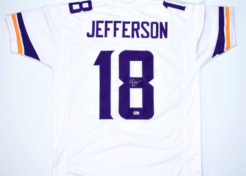 Justin Jefferson Autographed Signed White Pro Style Jersey