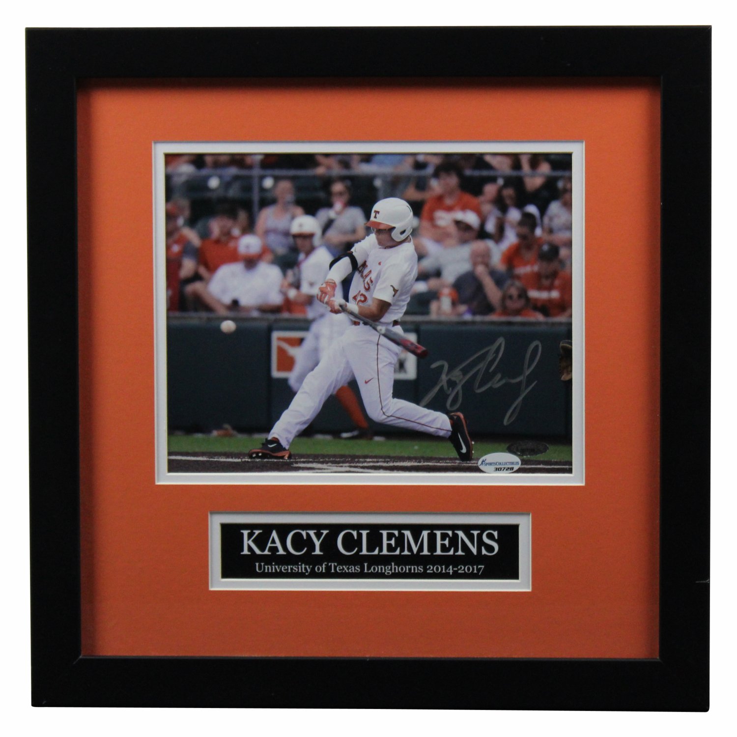 Kacy Clemens Autographed Signed Texas Longhorns Framed Home Run in White  Jersey 8x10 Photo With Name Plate - Certified Authentic