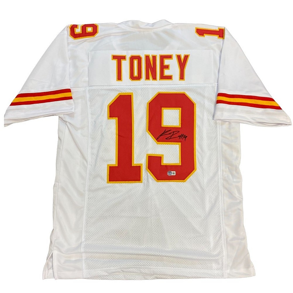 Kadarius Toney Autographed Kansas City Chiefs Custom #19 Camo Jersey Signed  on the 1 - Beckett Authentic