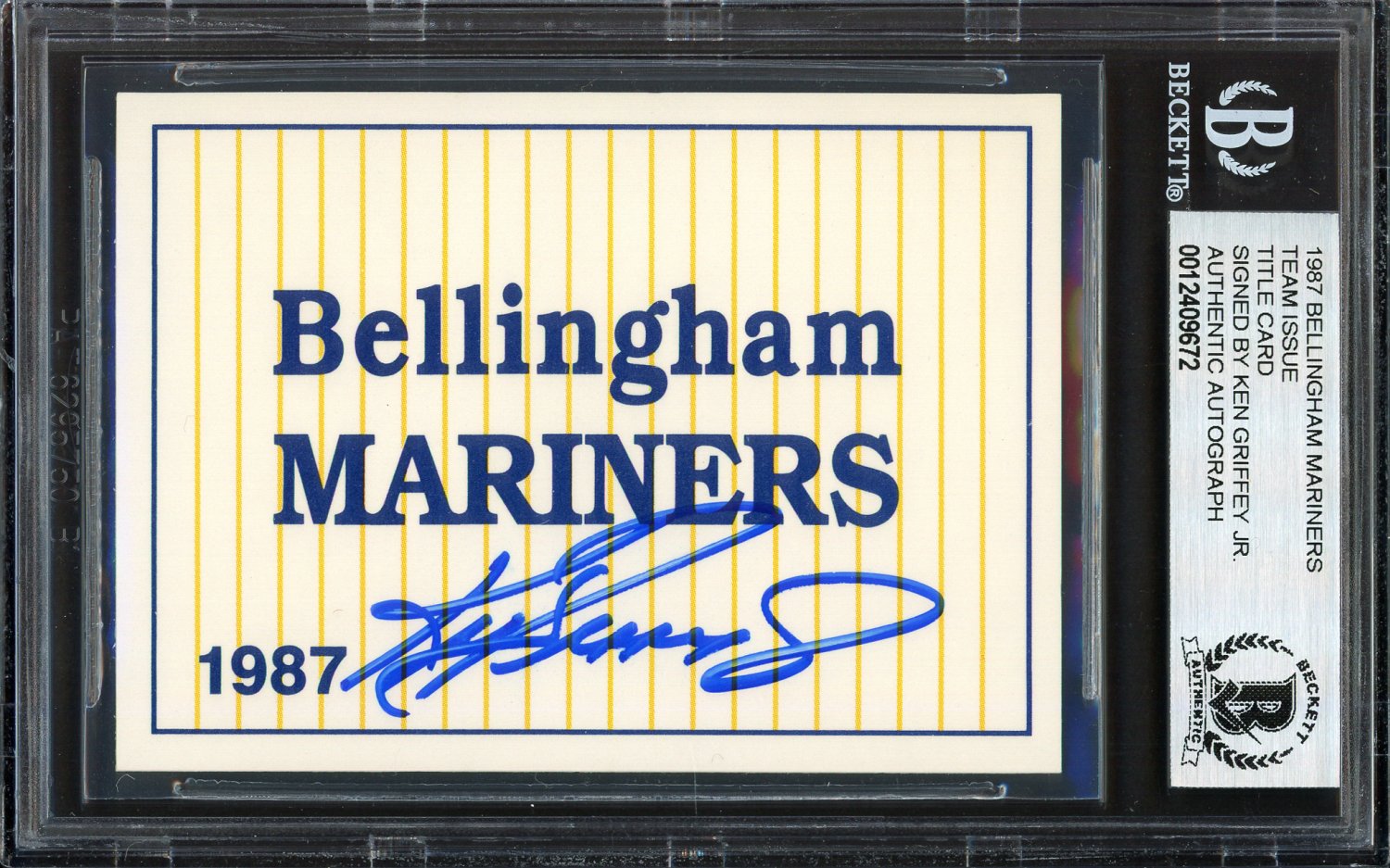 Ken Griffey Jr. Autographed Signed 1987 International Rookie Card