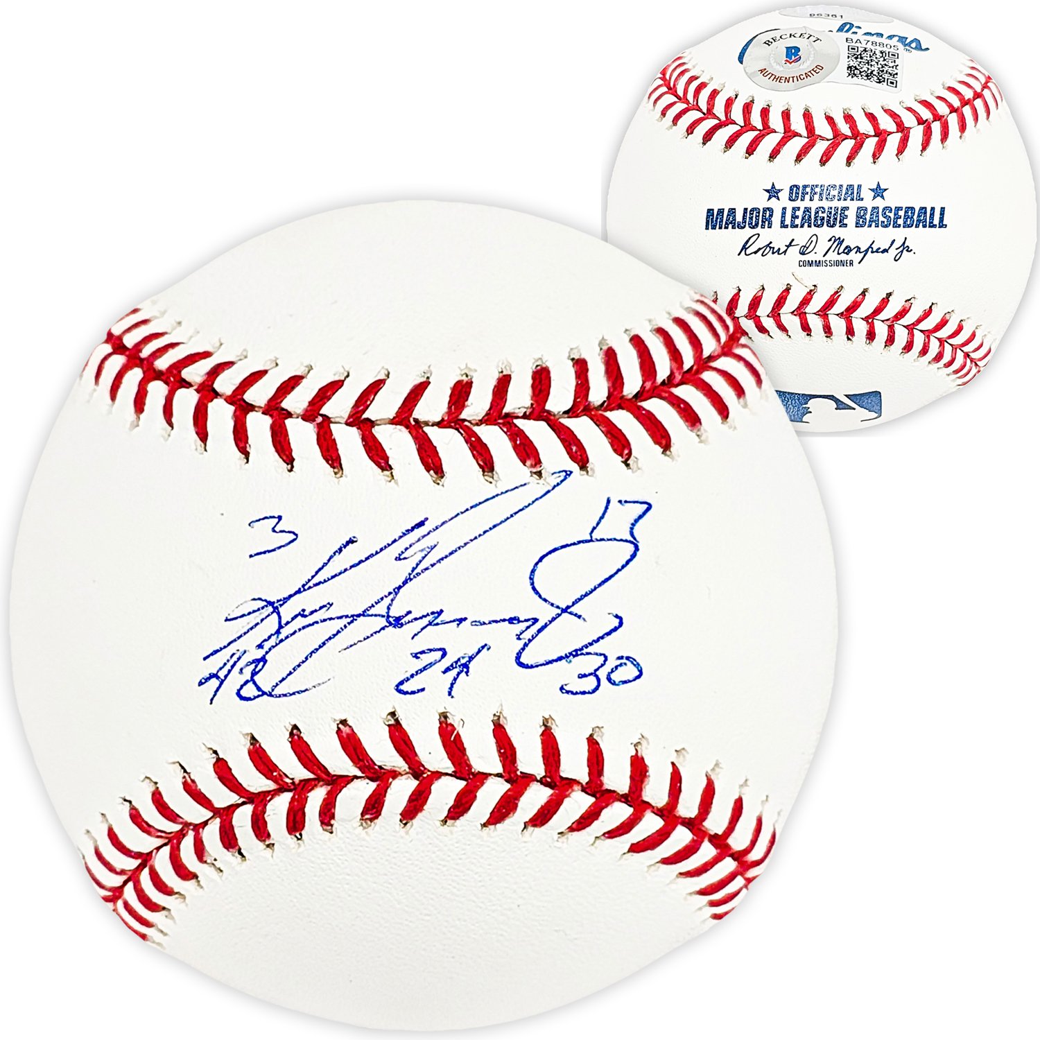 Ken Griffey, Jr. Autographed Signed . Official MLB Baseball Seattle Mariners  Career Uniform Numbers Beckett Beckett & Mcs Holo