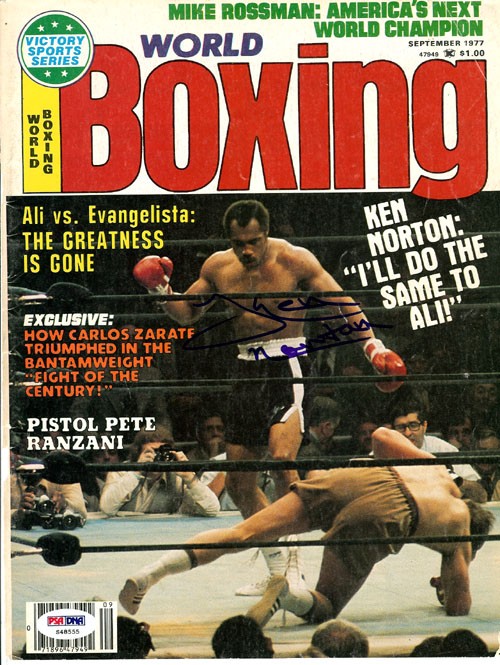 Ken Norton Autographed Signed Boxing World Magazine Cover PSA/DNA