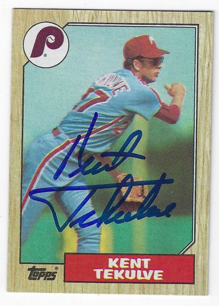 Kent Tekulve Autographed Signed Philadelphia Phillies 1987 Topps