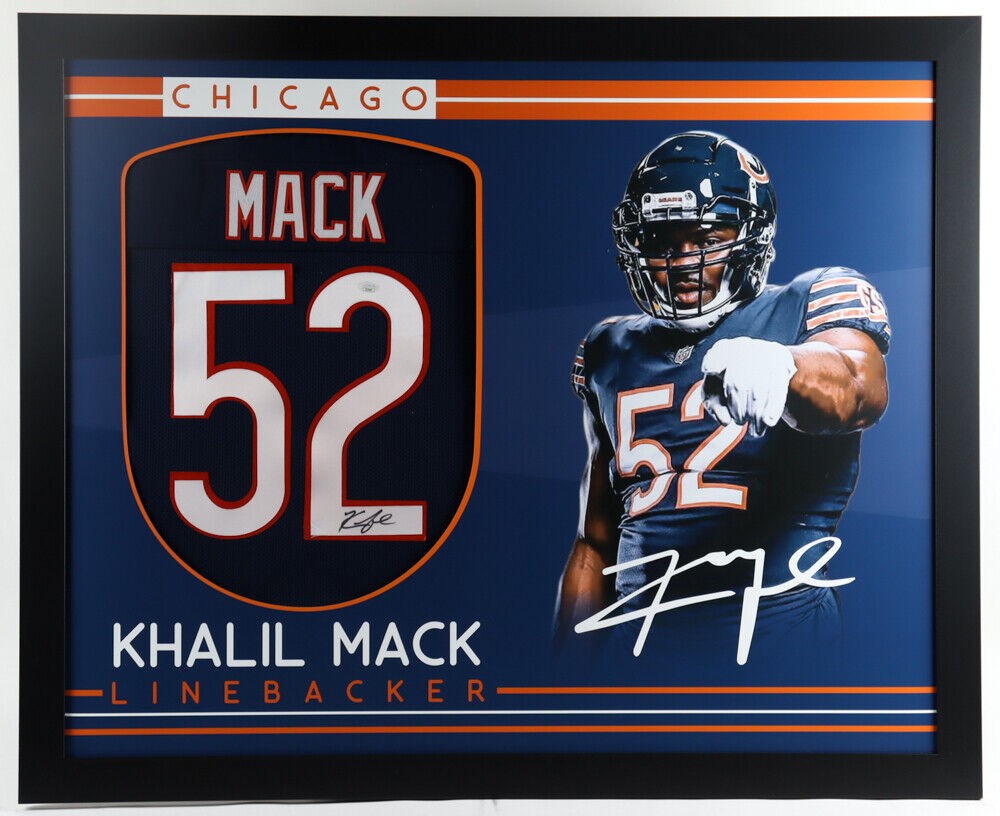 Khalil Mack Autographed Signed Chicago Bears 35X43 Framed Jersey (JSA Holo)  6Xpro Bowl L.B.