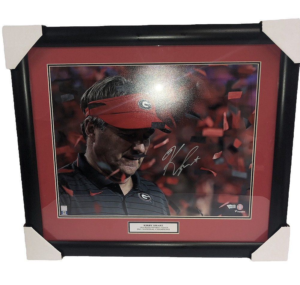 Kirby Smart Autographed Signed Bulldogs Framed Confetti Shower 16x20 Photo with