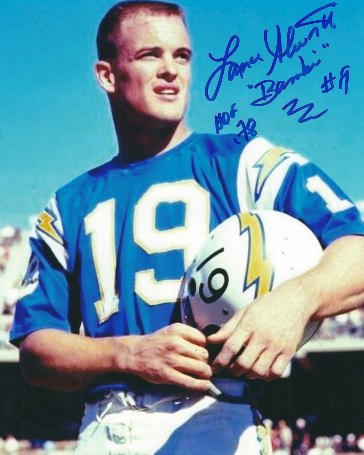 Lance Alworth Autographed Signed 8X10 'HOF 78' San Diego Chargers Photo -  Autographs