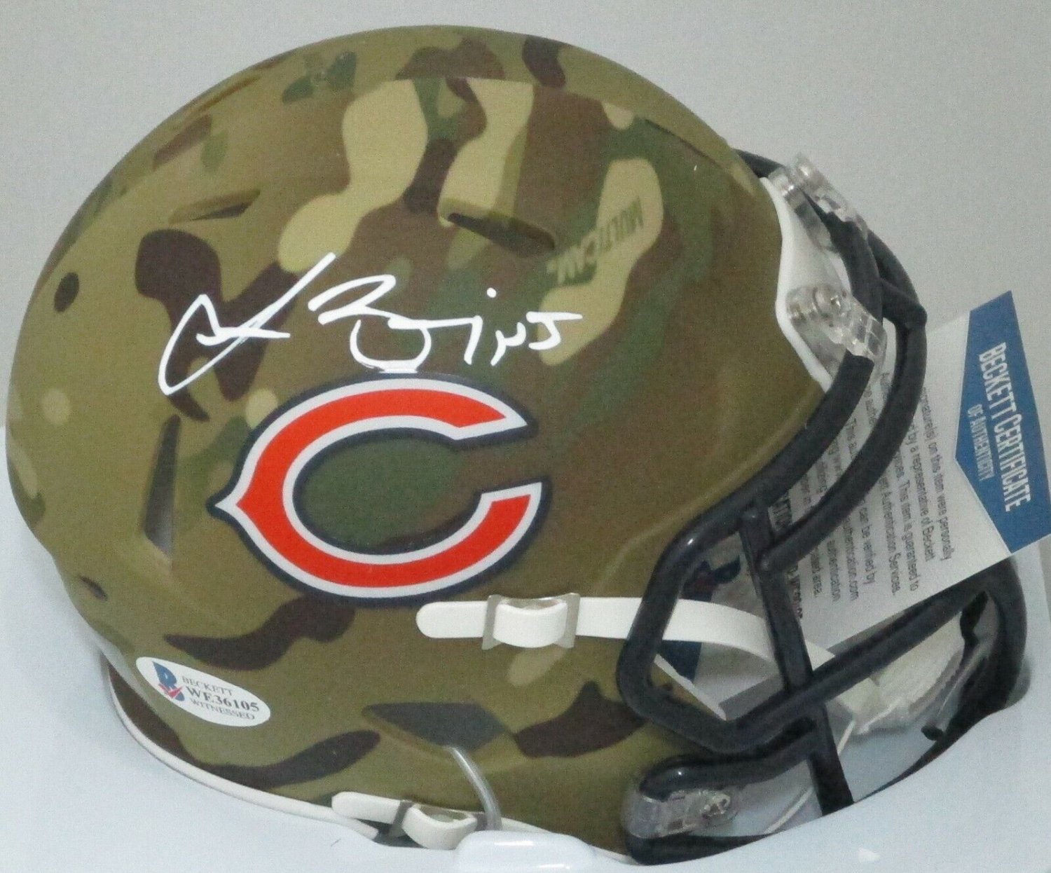 Lance Briggs Autographed Signed Bears Linebacker Riddell Camo Mini Helmet  Auto - JSA