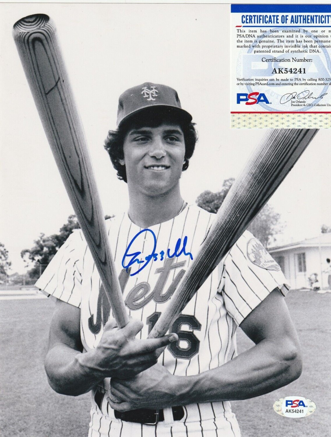 Lee Mazzilli Autographed Signed New York Mets PSA Authentcated Action 8X10