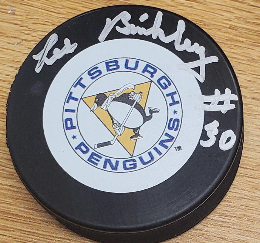 Les Binkley Autographed Pittsburgh Penguins Official Game Puck - BAS