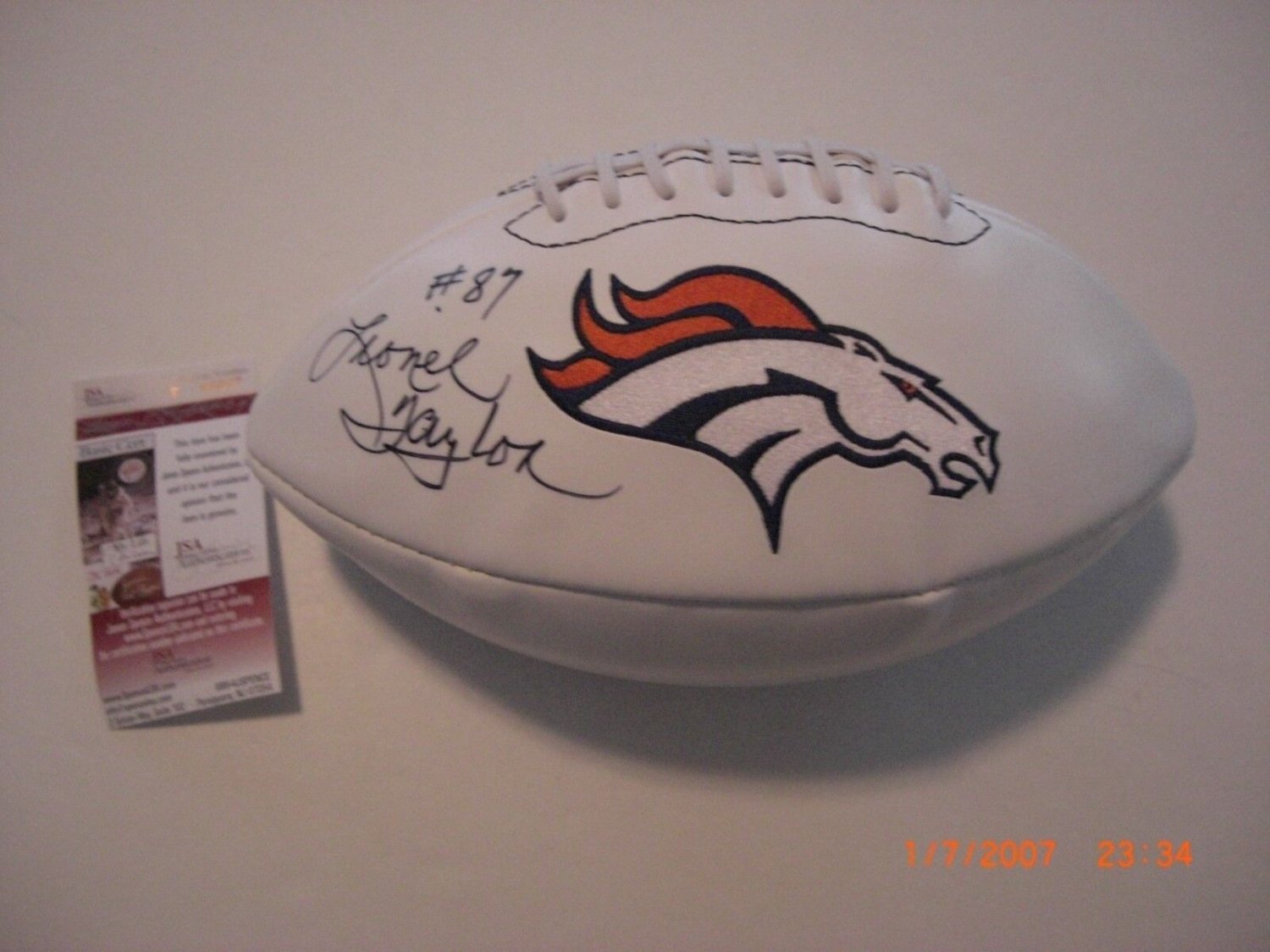 Lionel Taylor Autographed Signed Denver Broncos,HOF??? JSA/COA Football