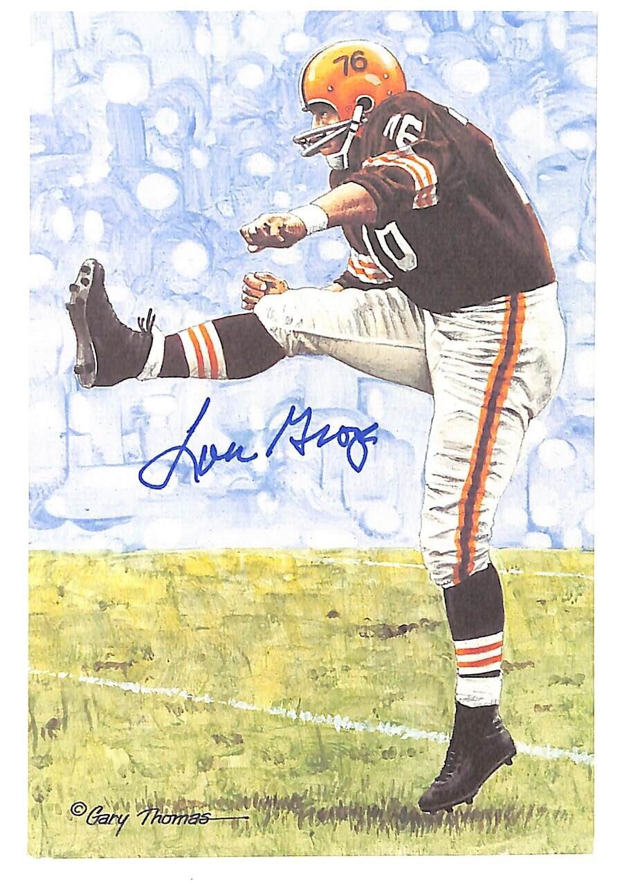 Lou Groza Autographed Signed Goal Line Art Card Glac Browns PSA/DNA