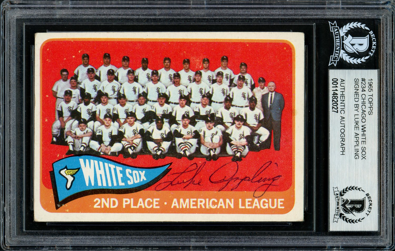 Luke Appling Autographed Signed 1965 Topps Card #234 Chicago White Sox  Beckett Beckett