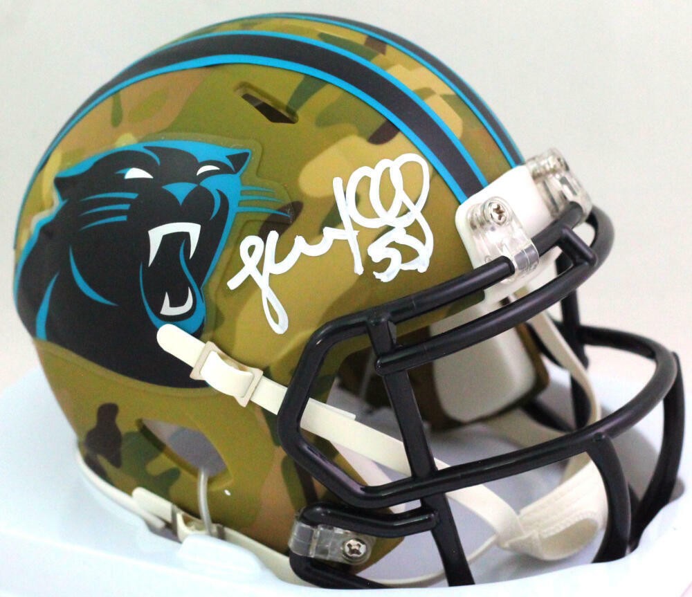 Luke Kuechly Autographed Signed Carolina Panthers Camo Mini Helmet- Beckett  W White