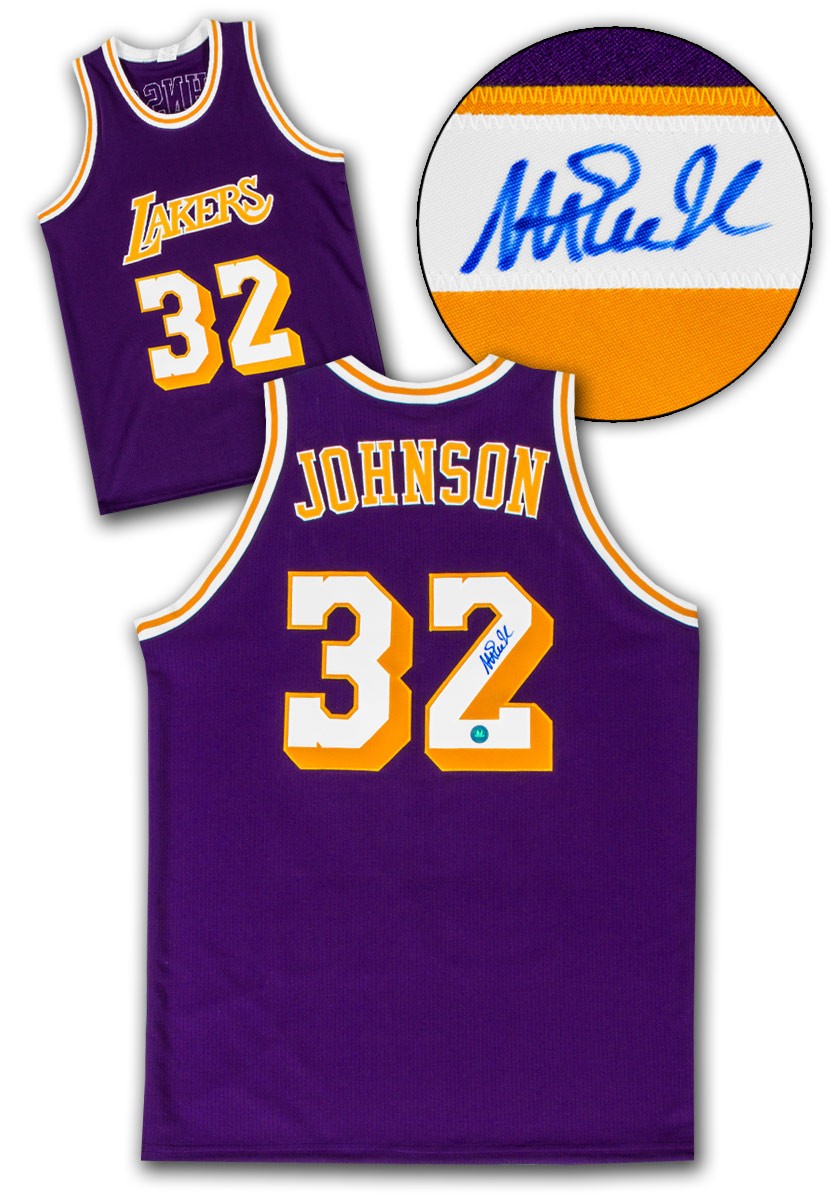 Magic Johnson Los Angeles Lakers Autographed Signed Purple Custom Basketball Jersey
