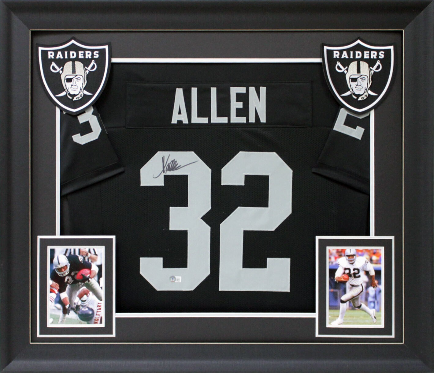 Marcus Allen Autographed Signed Authentic Black Pro Style Framed Jersey  Beckett Witnessed
