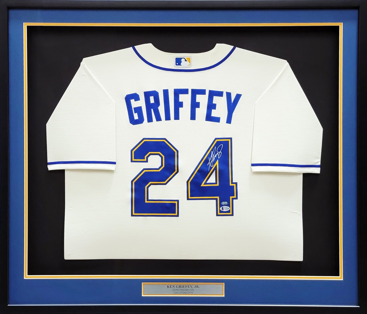 Mariners Ken Autographed Signed Seattle Griffey Jr. Framed Cream