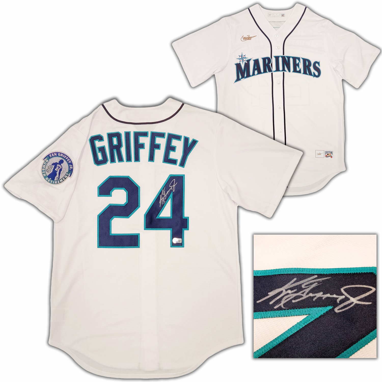 Ken Griffey Jr. Autographed and Framed White Mariners Jersey