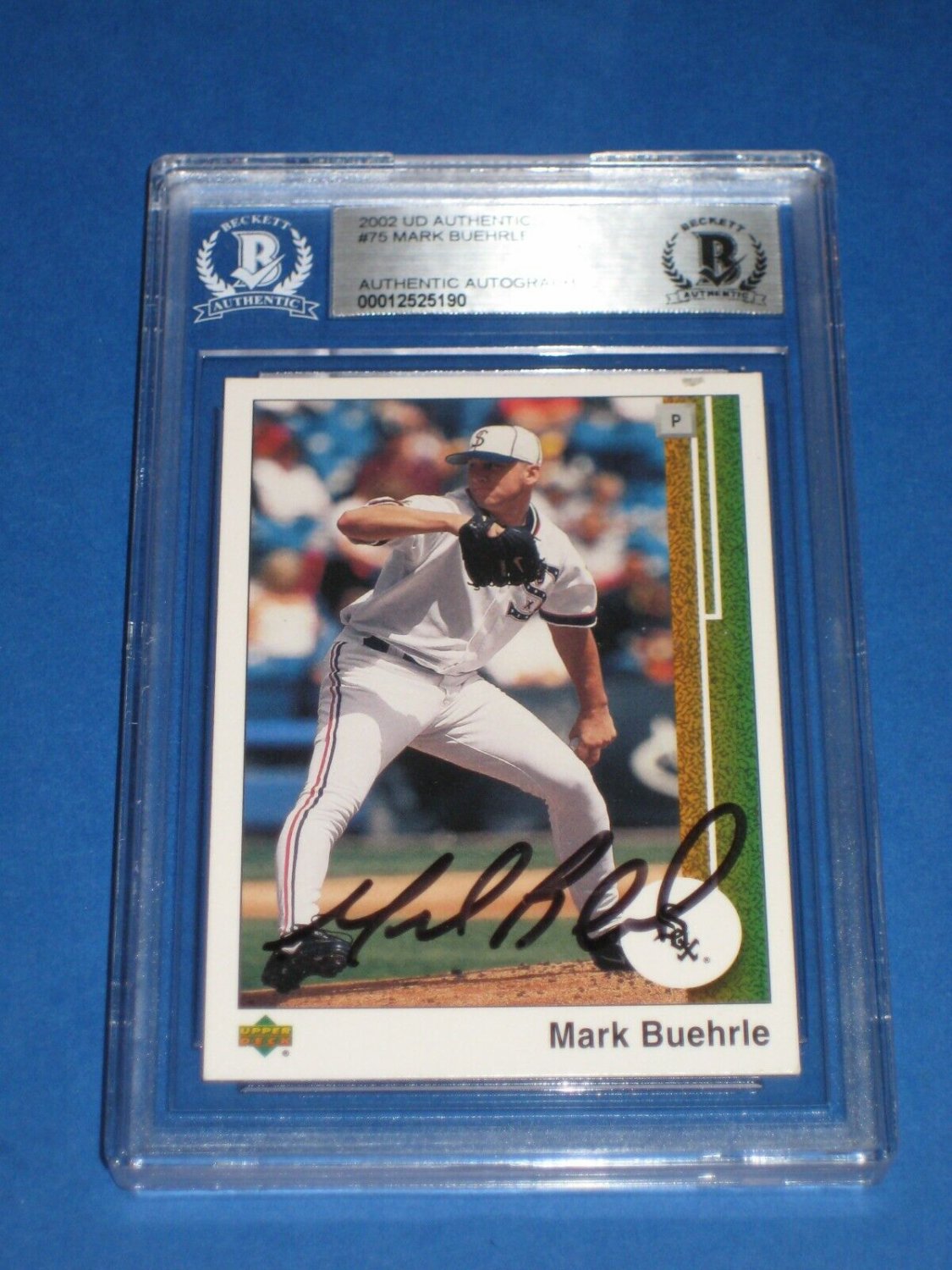 Mark Buehrle Autographed Signed 2002 UDA Authentics Card #75 Beckett  Authenticated