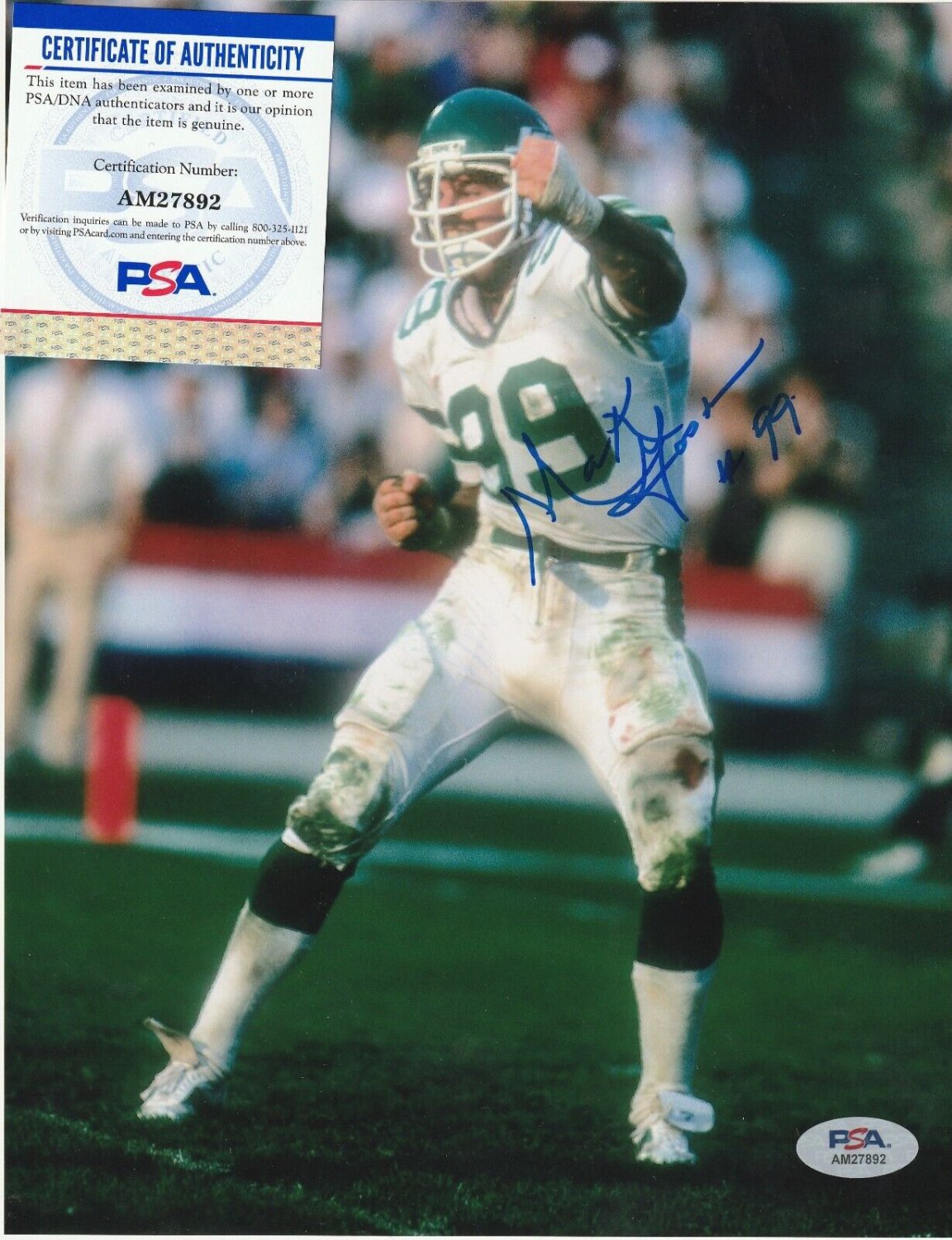 Mark Gastineau Autographed Signed New York Jets PSA Authenticated Action  8X10