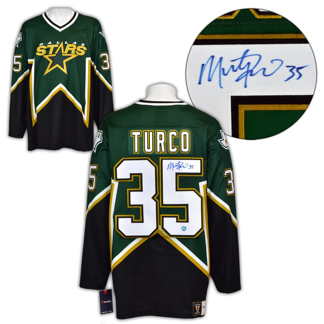 Marty Turco Dallas Stars Autographed Signed Fanatics Vintage Hockey Jersey