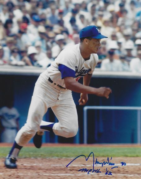 Maury Wills Autographed Signed MVP Nl 62 8X10 Los Angeles Dodgers Photo -  Autographs