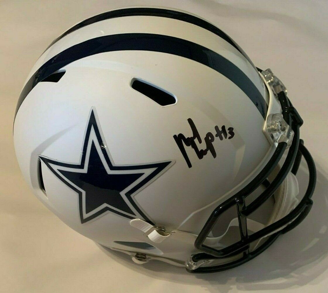 Michael Gallup Autographed Signed Full Size Dallas Cowboys White Out Helmet  Tristar