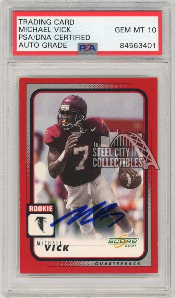 Michael Vick Autographed Signed 2001 Score Autograph Rookie Card